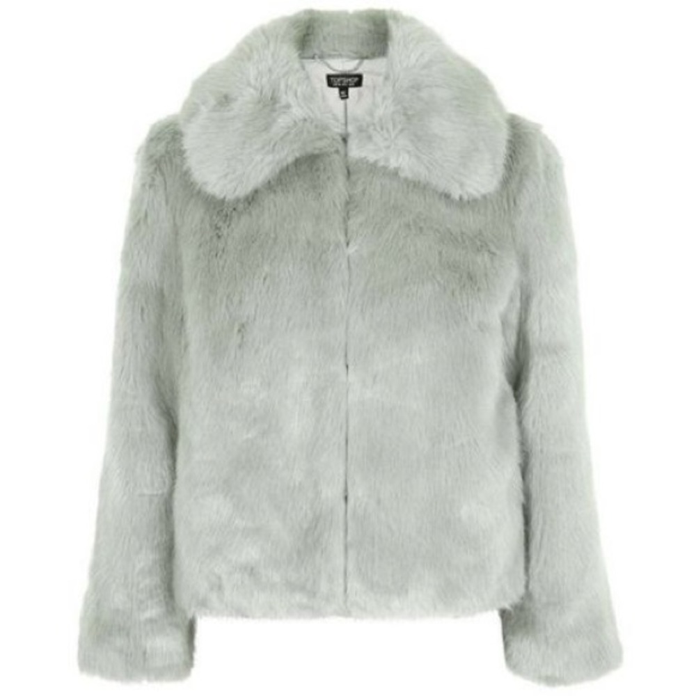 Topshop Claire Luxe Faux Fur Coat Sz 2 Worn Once